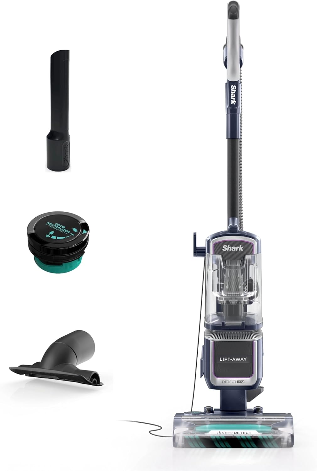 Shark AZ2002 Vertex Powered Lift-Away Upright Vacuum with DuoClean PowerFins, Self-Cleaning Brushroll, Large Dust Cup, Pet Crevice Tool, Dusting Brush & Power Brush, Silver/Rose Gold