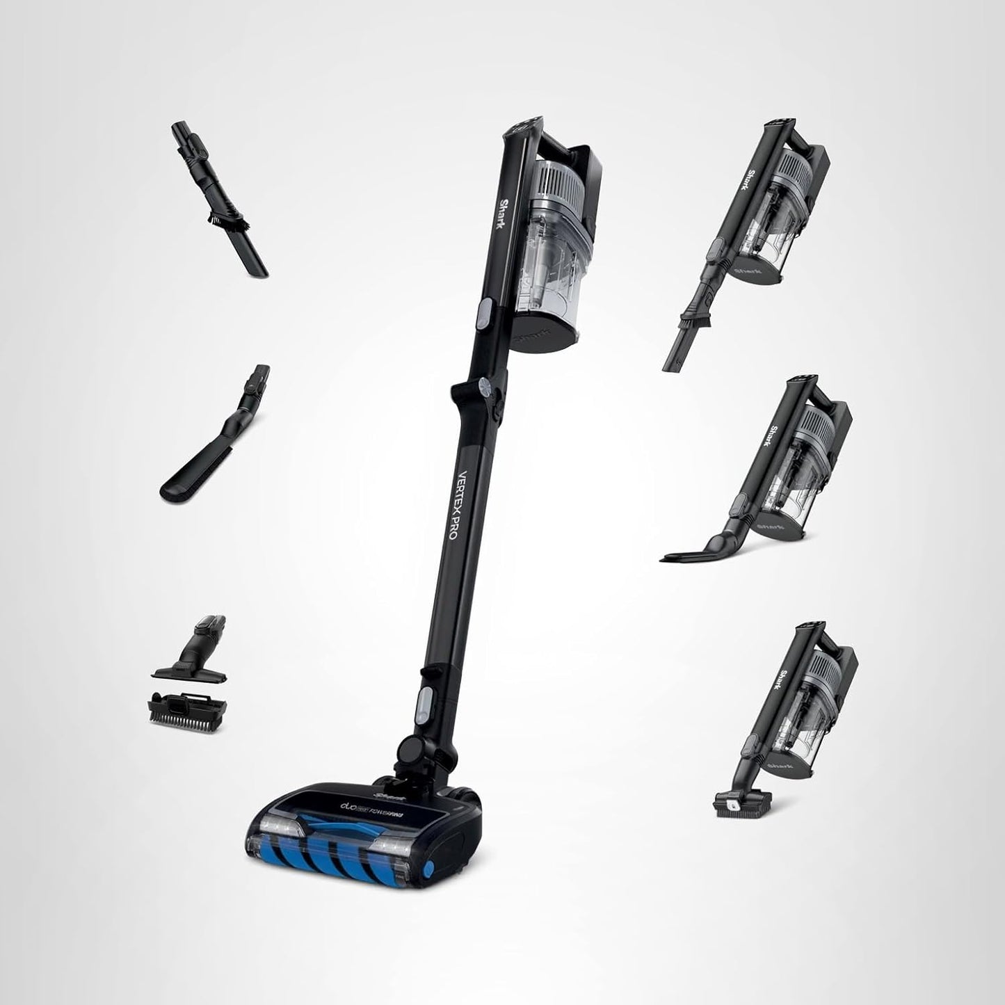 Shark IZ462H Vertex Ultra Lightweight Cordless Stick Vacuum with DuoClean PowerFins, Crevice, Pet Multi-Tool, Anti-Allergen, Brush, Removable Handheld, Flex, 60 min Runtime, Blue, MultiFLEX